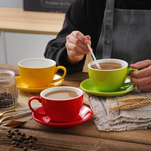 Bonheur 10 oz Ceramic Cup & Saucer