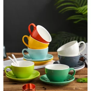 Bonheur 10 oz Ceramic Cup & Saucer