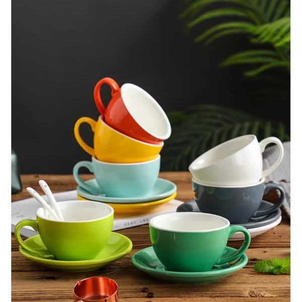 Bonheur 10 oz Ceramic Cup & Saucer