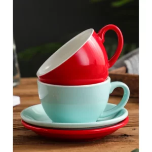Bonheur 10 oz Ceramic Cup & Saucer