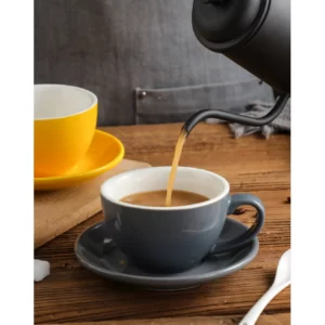 Bonheur 10 oz Ceramic Cup & Saucer
