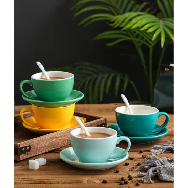Bonheur 10 oz Ceramic Cup & Saucer