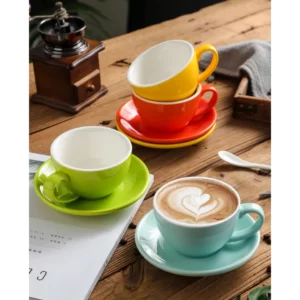 Bonheur 10 oz Ceramic Cup & Saucer