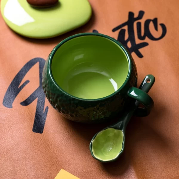 Mossington 10 oz Avocado Ceramic Bowl & Spoon
