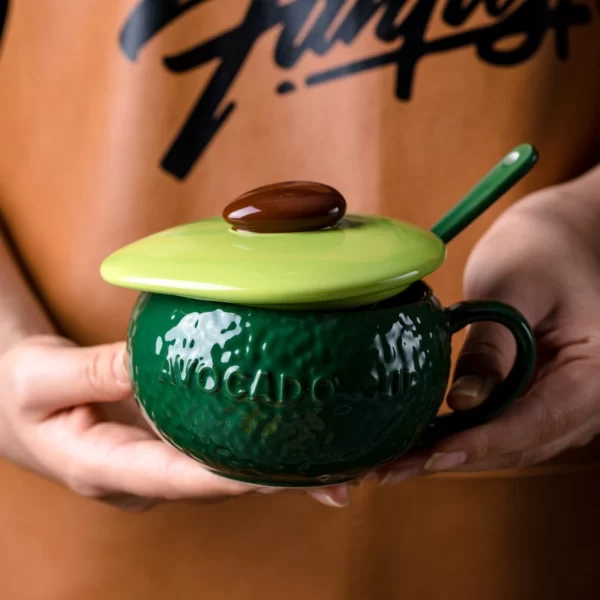 Mossington 10 oz Avocado Ceramic Bowl & Spoon