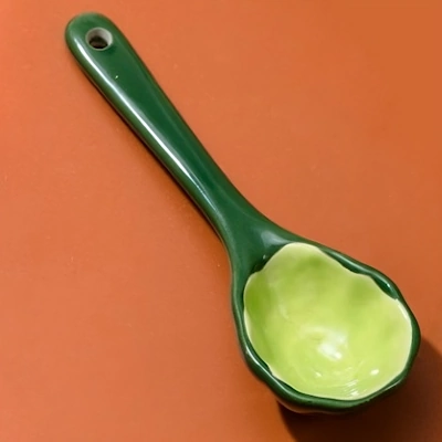 Mossington 10 oz Avocado Ceramic Bowl & Spoon