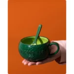 Mossington 10 oz Avocado Ceramic Bowl & Spoon
