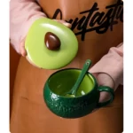 Mossington 10 oz Avocado Ceramic Bowl & Spoon