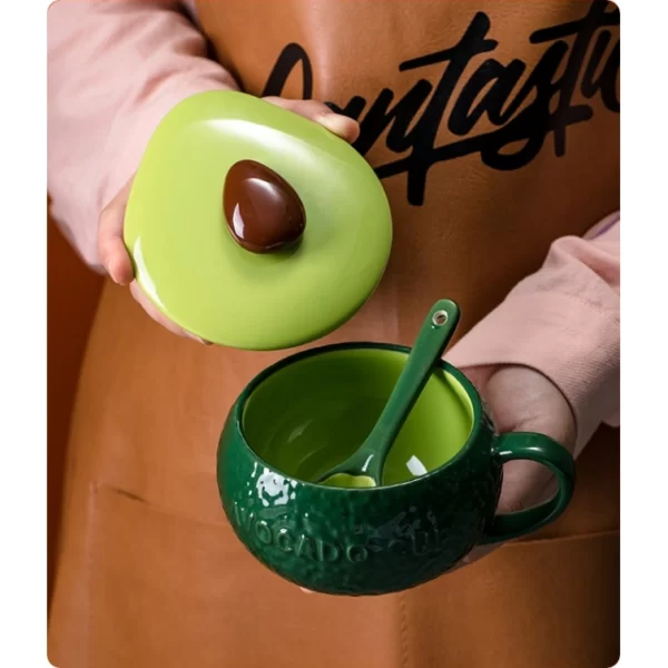 Mossington 10 oz Avocado Ceramic Bowl & Spoon