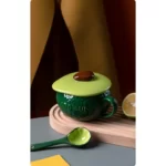 Mossington 10 oz Avocado Ceramic Bowl & Spoon