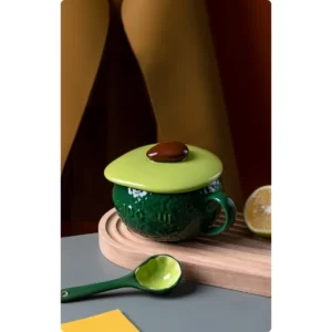 Mossington 10 oz Avocado Ceramic Bowl & Spoon