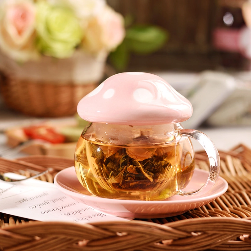 Rosette 10 oz Glass Cup & Saucer