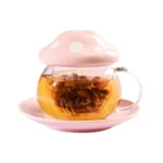Rosette 10 oz Glass Cup & Saucer