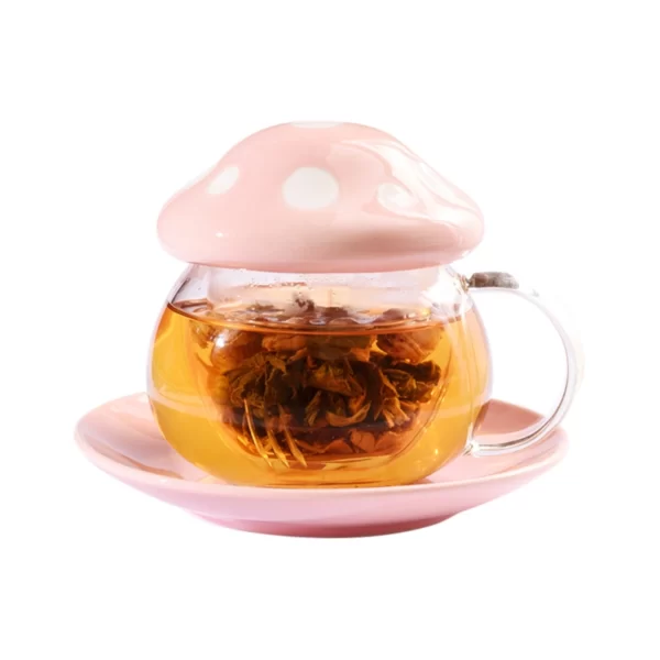 Rosette 10 oz Glass Cup & Saucer