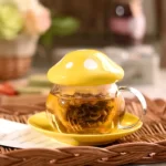 Rosette 10 oz Glass Cup & Saucer