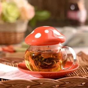 Rosette 10 oz Glass Cup & Saucer