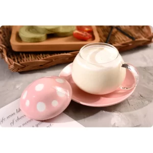 Rosette 10 oz Glass Cup & Saucer