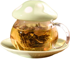 Rosette 10 oz Glass Cup & Saucer