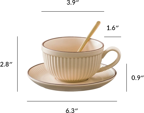 Beaumont 9 oz Ceramic Cup & Saucer with Spoon