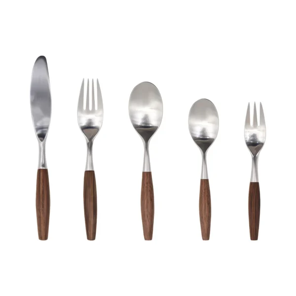 Bergen Tapered Wood 5-Piece Cutlery Set