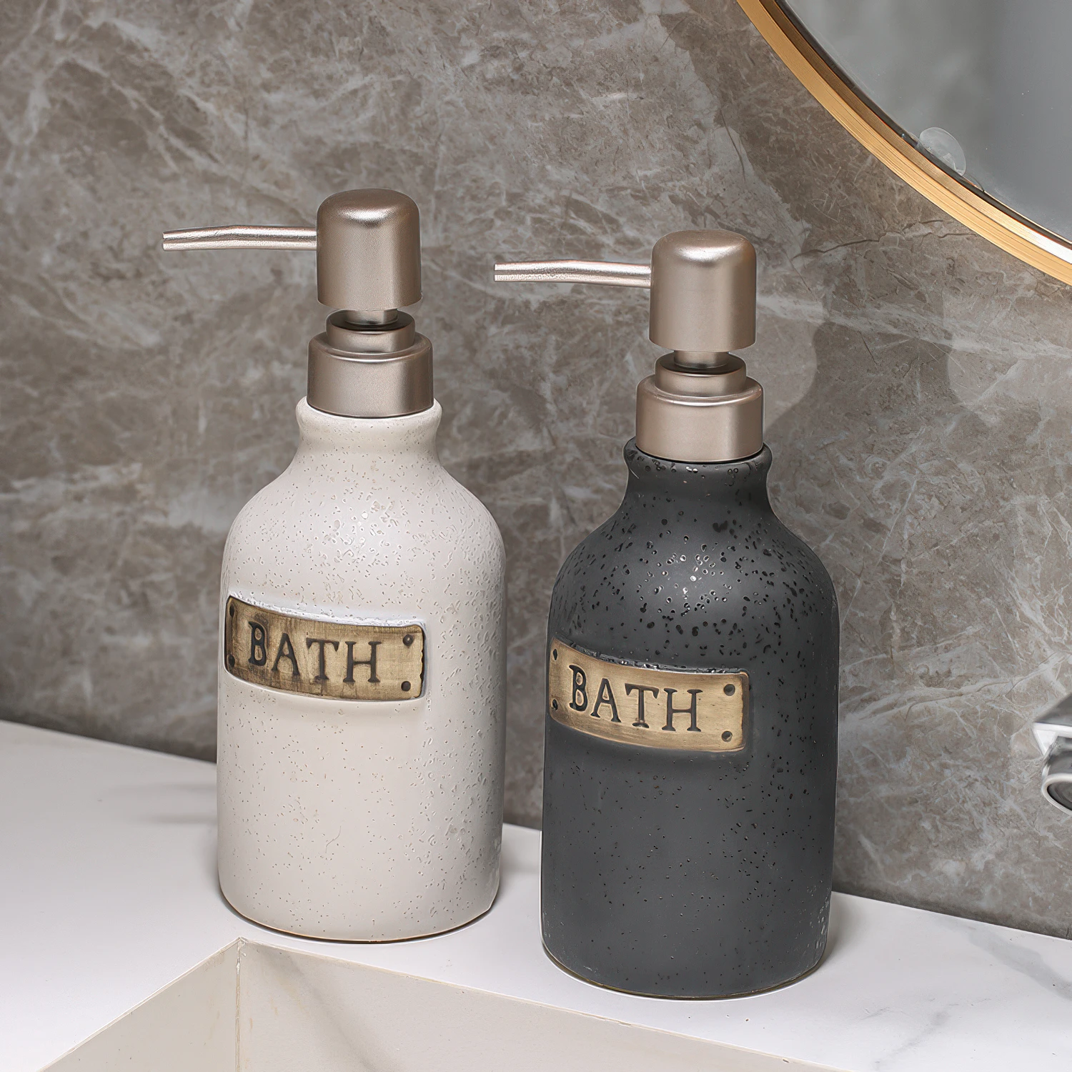 Bristol Rustic Plaque Ceramic Liquid Soap Dispenser Bristol Rustic Plaque Ceramic Liquid Soap Dispenser