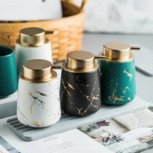 Geneva Gilded Ceramic Liquid Soap Dispenser