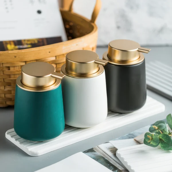 Geneva Gilded Ceramic Liquid Soap Dispenser