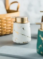Geneva Gilded Ceramic Liquid Soap Dispenser