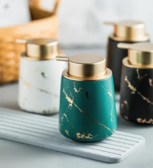 Geneva Gilded Ceramic Liquid Soap Dispenser