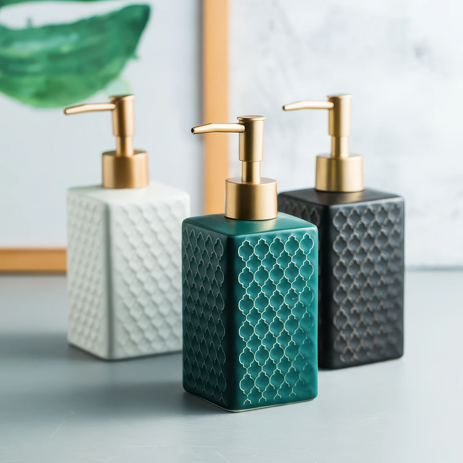 Lisbon Lattice Ceramic Liquid Soap Dispenser Lisbon Lattice Ceramic Liquid Soap Dispenser
