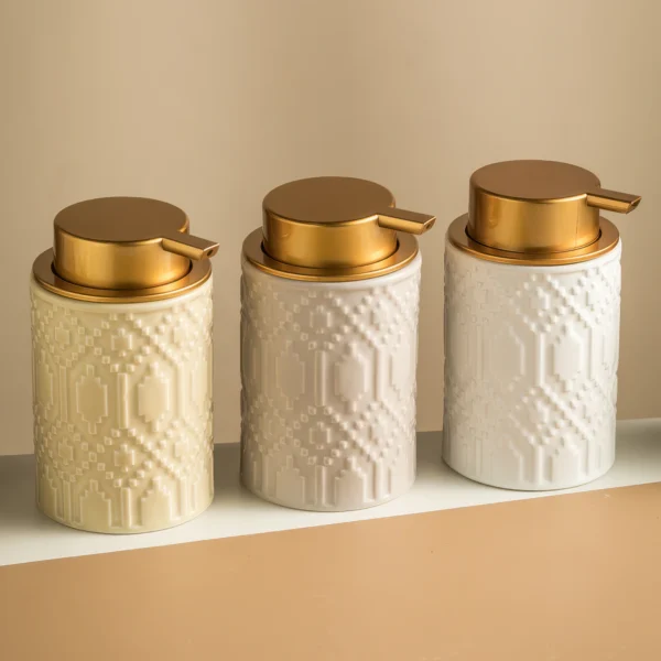 Lyon Relief Ceramic Foaming Soap Dispenser