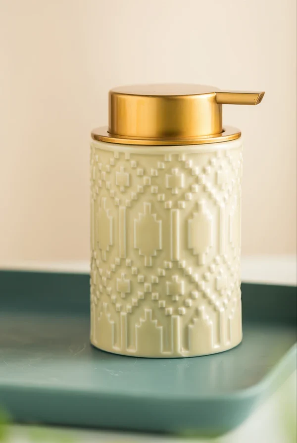 Lyon Relief Ceramic Foaming Soap Dispenser