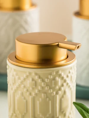 Lyon Relief Ceramic Foaming Soap Dispenser
