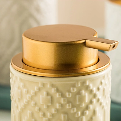 Lyon Relief Ceramic Foaming Soap Dispenser