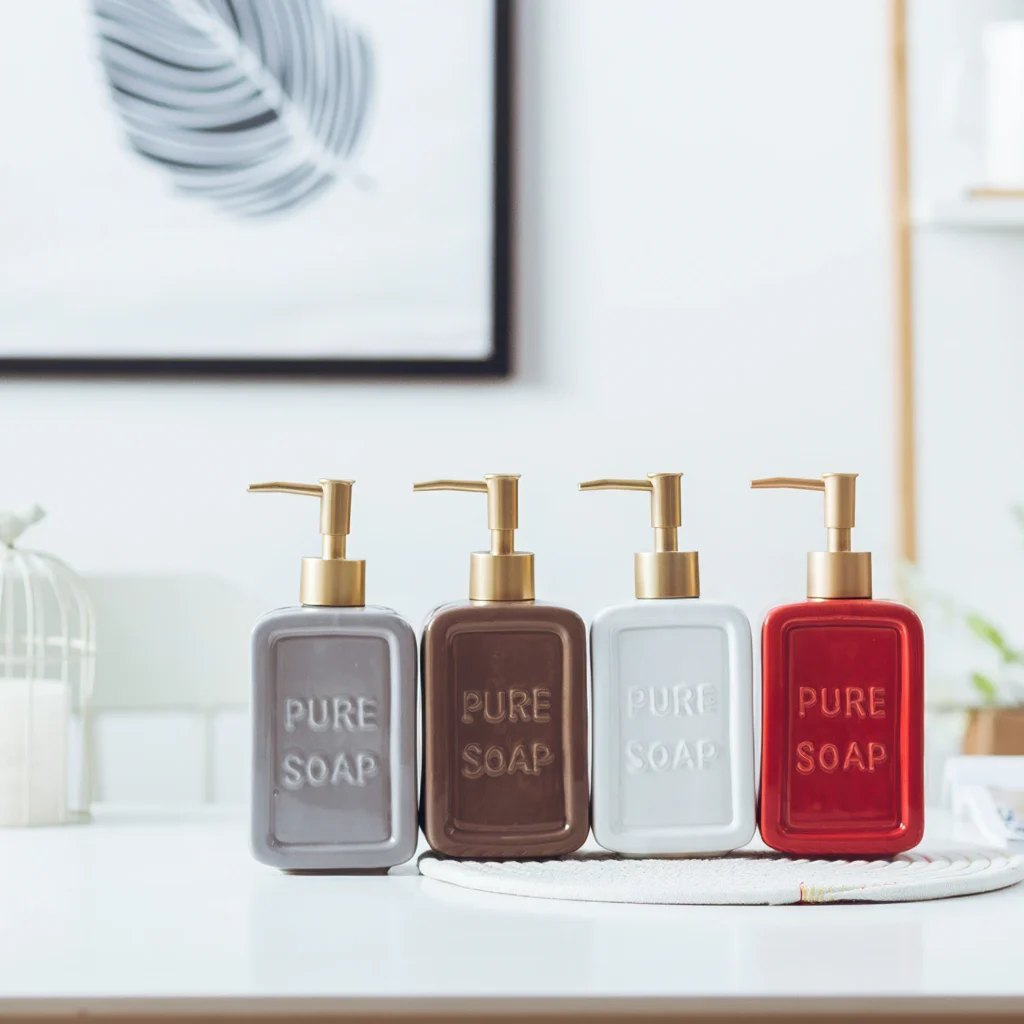 Marseille Embossed Ceramic Liquid Soap Dispenser