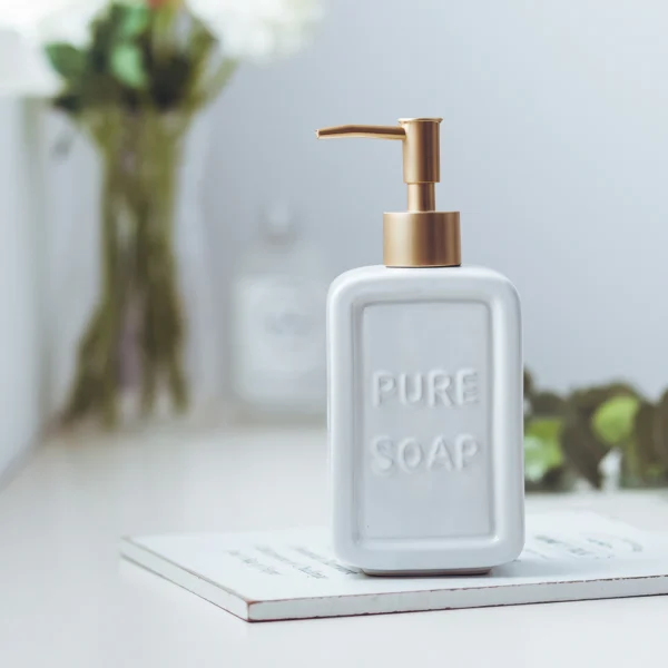 Marseille Embossed Ceramic Liquid Soap Dispenser