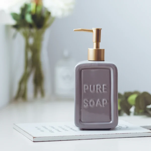 Marseille Embossed Ceramic Liquid Soap Dispenser