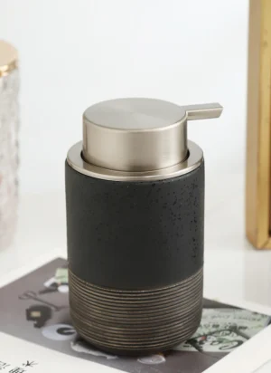 Oslo Ribbed Ceramic Foaming Soap Dispenser