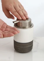 Oslo Ribbed Ceramic Foaming Soap Dispenser