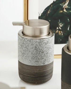 Oslo Ribbed Ceramic Foaming Soap Dispenser