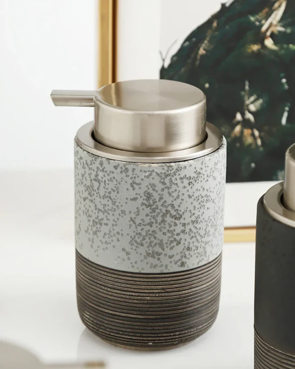 Oslo Ribbed Ceramic Foaming Soap Dispenser