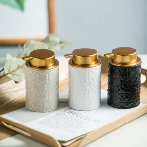 Petra Embossed Diamond Ceramic Foaming Soap Dispenser