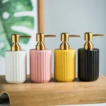 Porto Ribbed Ceramic Liquid Soap Dispenser