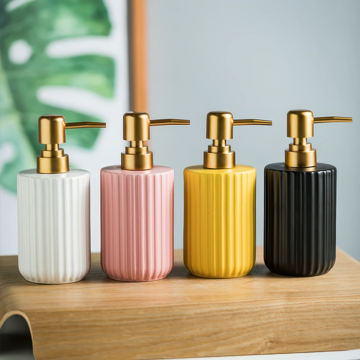 Porto Ribbed Ceramic Liquid Soap Dispenser Porto Ribbed Ceramic Liquid Soap Dispenser
