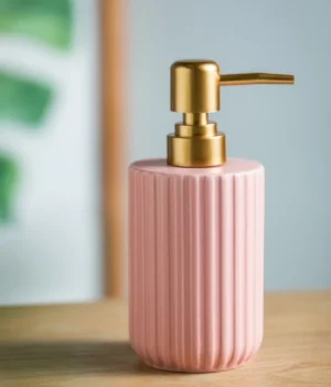 Porto Ribbed Ceramic Liquid Soap Dispenser