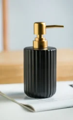 Porto Ribbed Ceramic Liquid Soap Dispenser
