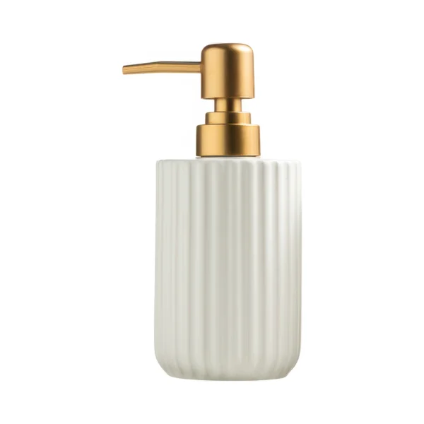 Porto Ribbed Ceramic Liquid Soap Dispenser