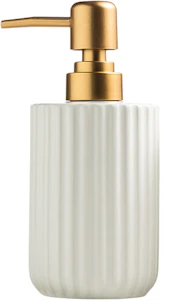 Porto Ribbed Ceramic Liquid Soap Dispenser