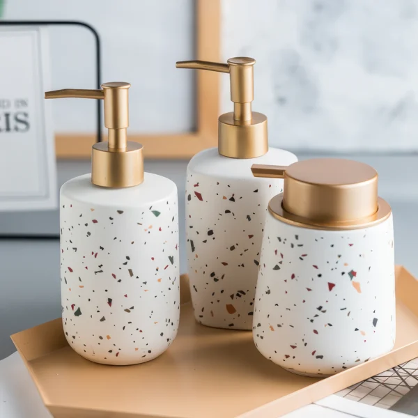 Verona Terrazzo Ceramic Liquid Soap Dispenser