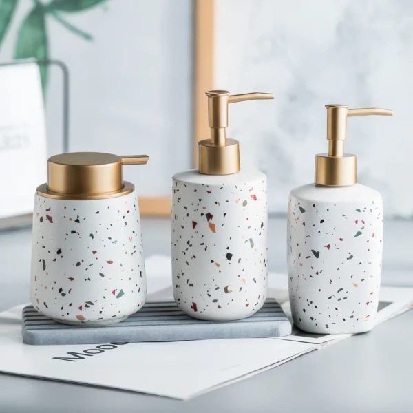 Verona Terrazzo Ceramic Liquid Soap Dispenser